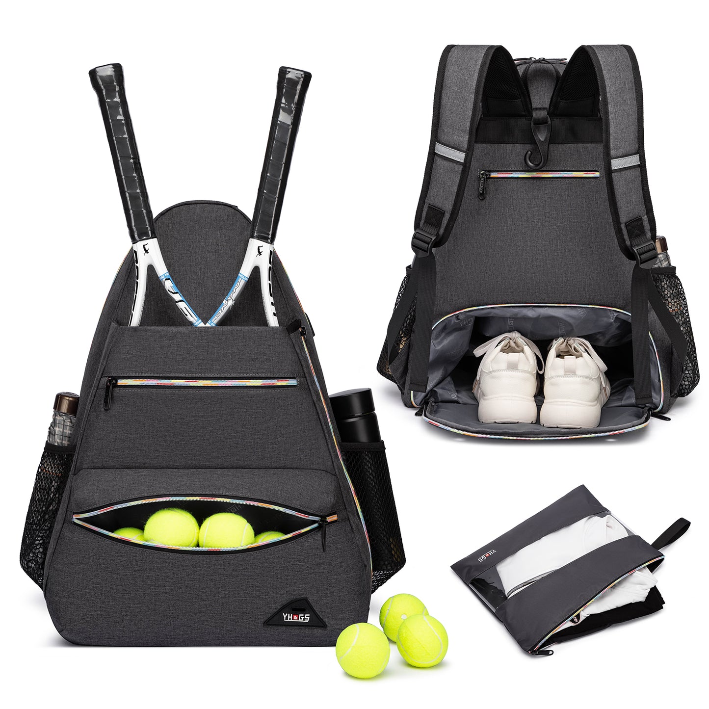 ennis Bag Tennis Backpack, Tennis Bags for Women and Men with Shoe Compartment to Hold Tennis Racket, for Pickleball Paddles, Badminton Racquet, Squash Racquet,Balls and Other Accessories