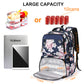 Lunch Backpack, Insulated Cooler Backpack for Women Laptop Backpack with USB Port, 15.6 Inch Laptop Bookbag Waterproof Backpack Food Bag for Work Beach Camping Picnics Hiking Travel Blue Flower