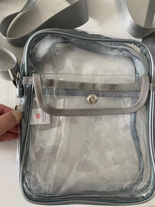 Clear Bag PVC Clear Purse Clear Crossbody Bag with Front Pocket for Concerts Sports Festivals