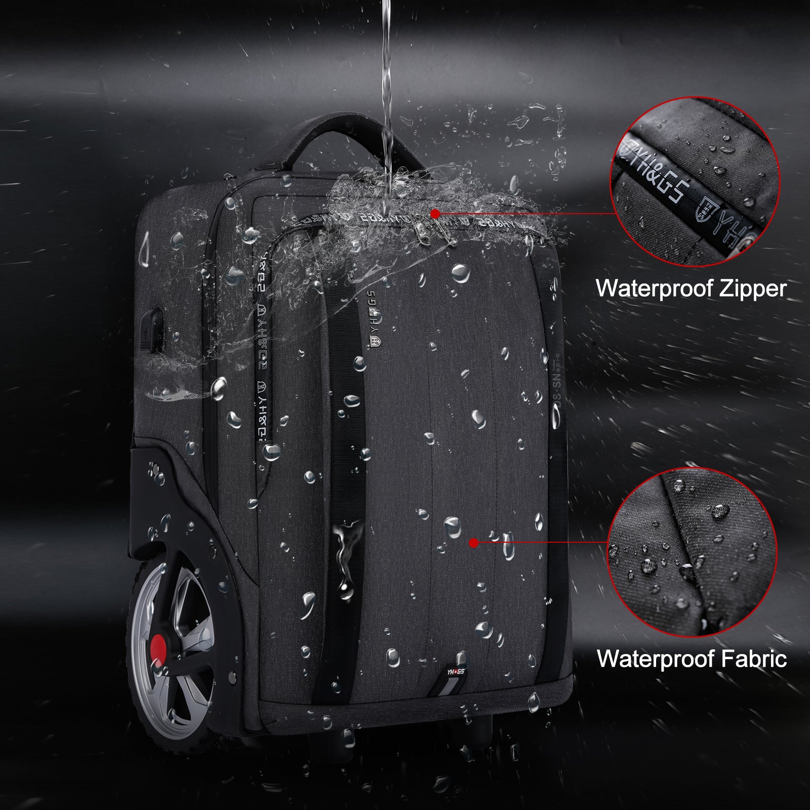 Rolling Backpack, Travel Backpack with Wheels, Rolling Backpack for Women  Men, Carry on Luggage with Rolling Laptop Backpack for Travel Work, Fit  17.3