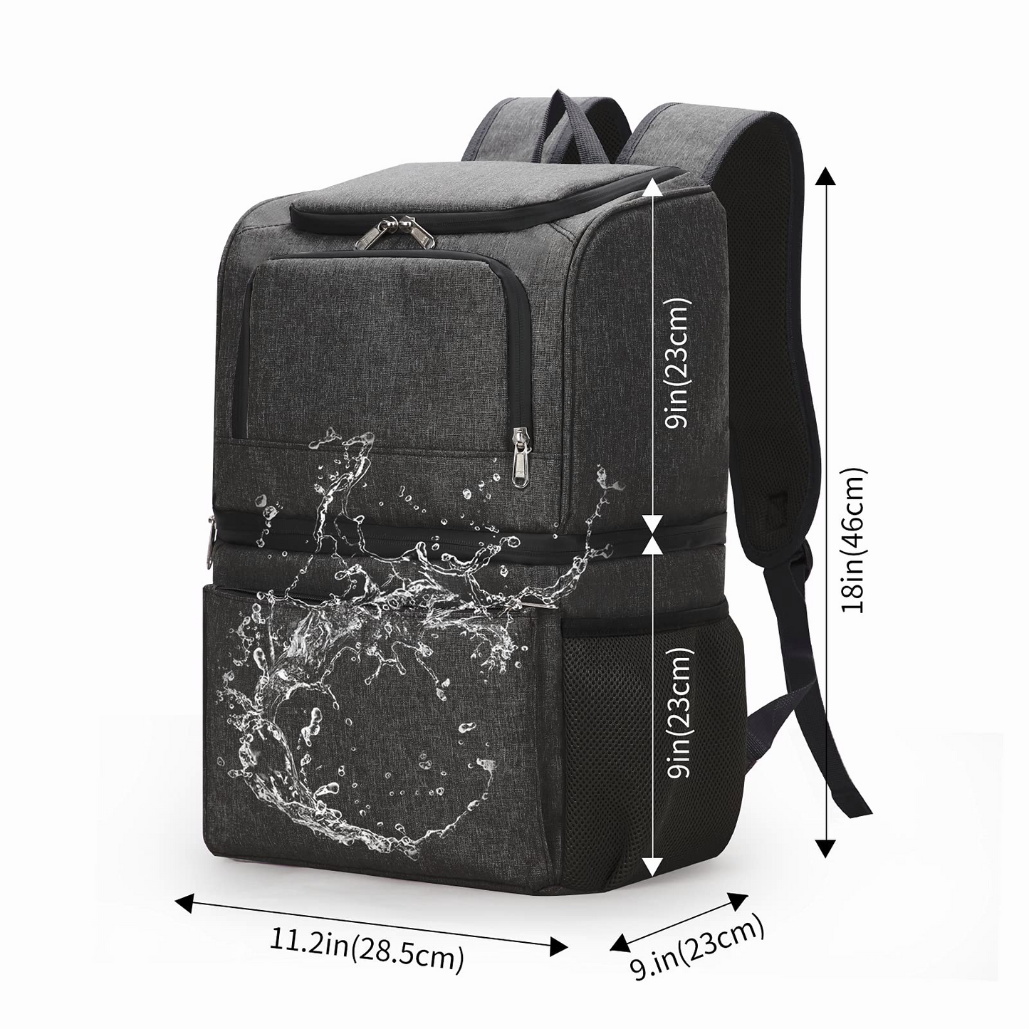 YH&GS Cooler Backpack,26 Cans Insulated Cooler Backpack Leakproof Cooler Bag with Double Deck Large Capacity Lunch Backpack,Soft Light